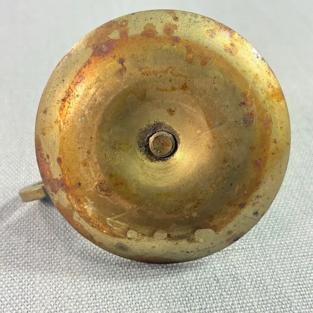 Vintage Solid Brass Mini Chamberstick Finger Loop Candle Holder 2 Inch Rustic